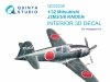 Quinta Studio QD32238 Mitsubishi J2M3/5/6 Raiden 3D-Printed coloured Interior on decal paper (Hasegawa) 1/32